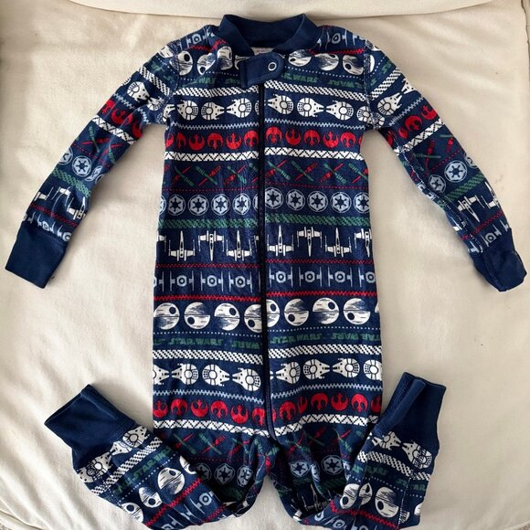 Hanna Andersson - Baby STAR WARS™ Holiday 2-Way Zip Sleeper - 12-18m - Picture 1 of 2